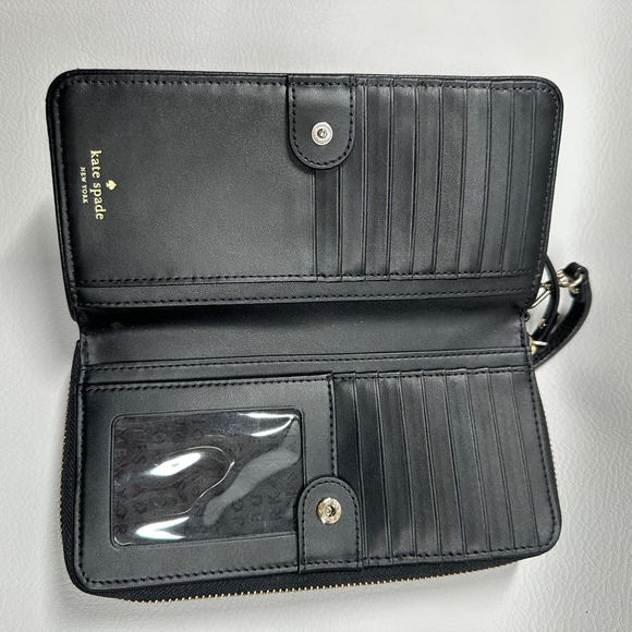 Kate Spade // Black Leather Wristlet Wallet - Picture 3 of 8